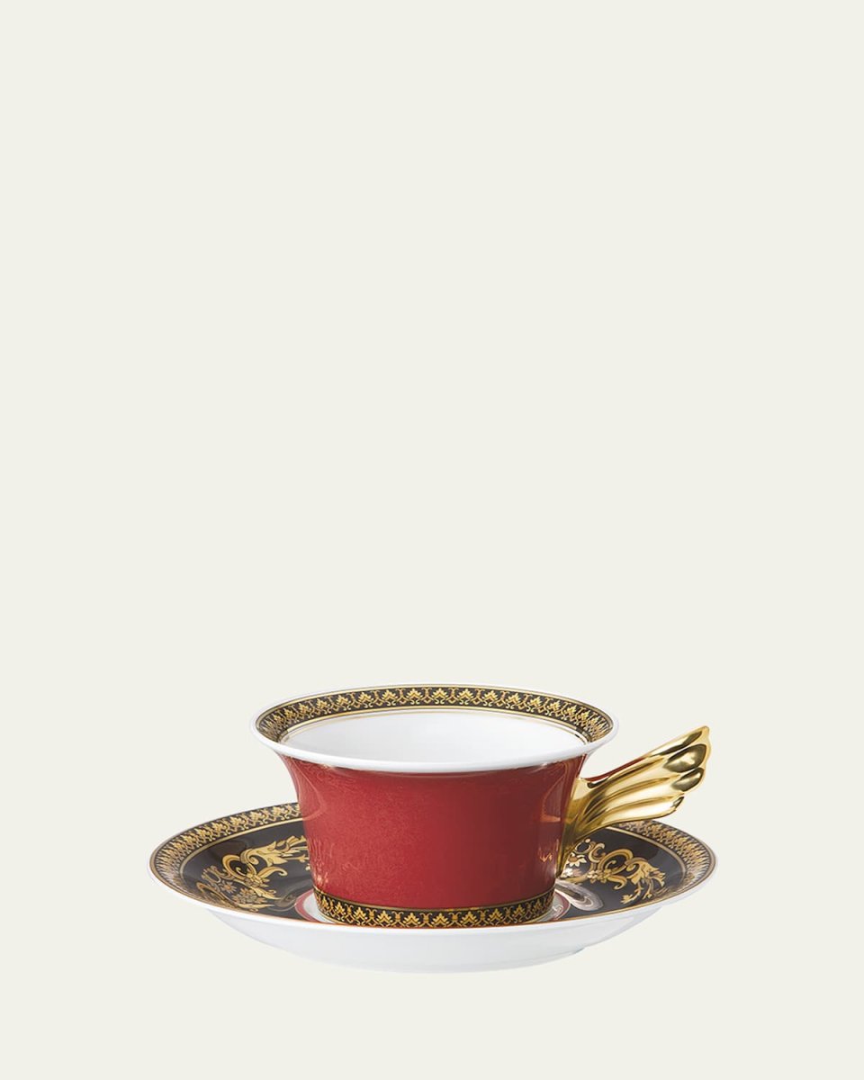Medusa Red Tea Cup & Saucer